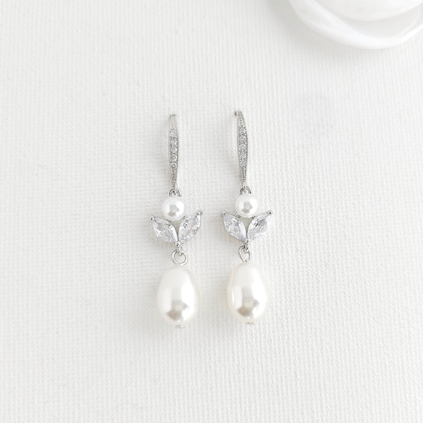 Ensemble de Bijoux de Mariée Simple-3 Pièces- Argent & Perle- Leila