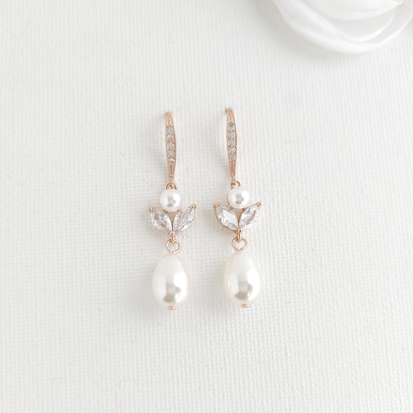 Ensemble de Bijoux de Mariée Simple-3 Pièces- Argent & Perle- Leila