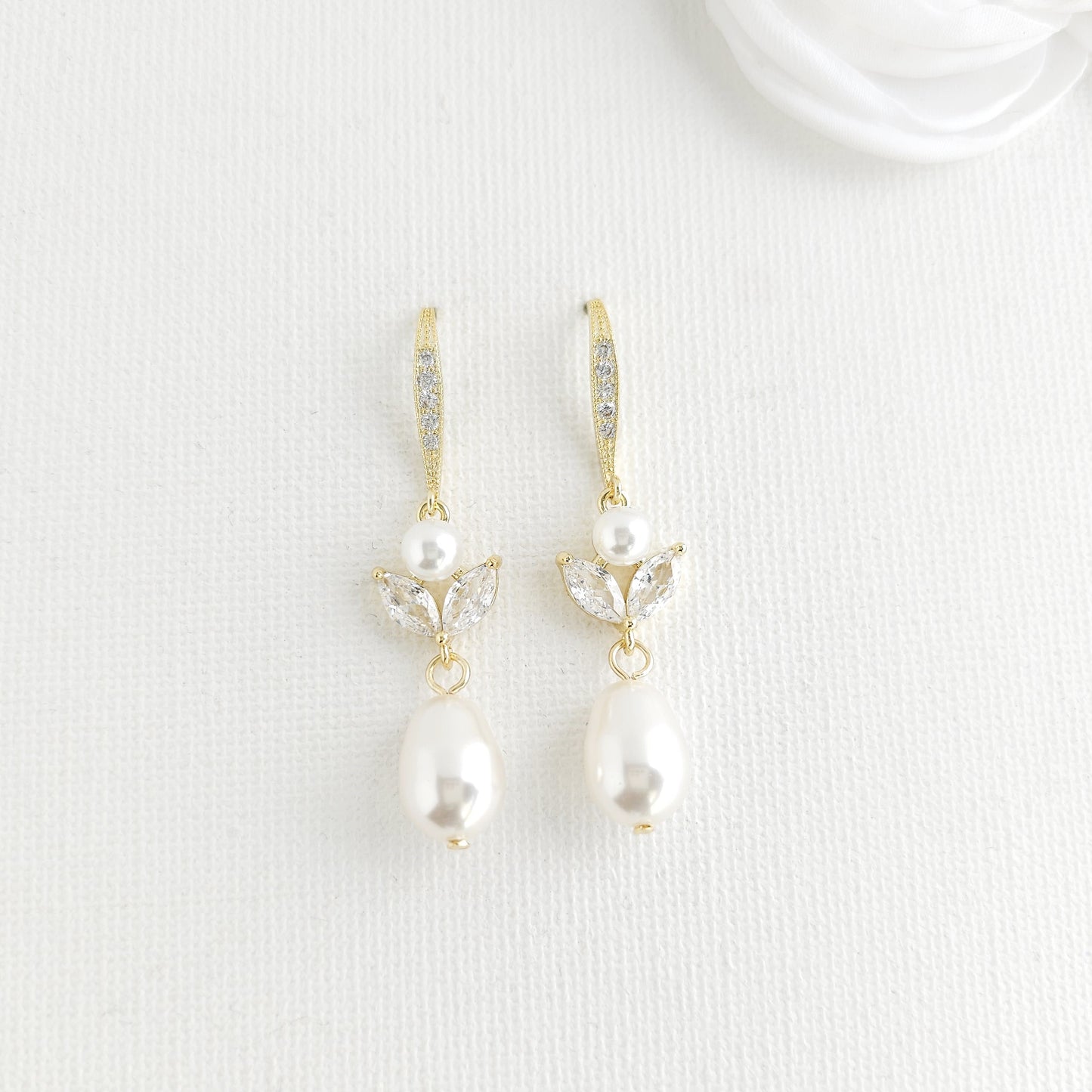 Ensemble de Bijoux de Mariée Simple-3 Pièces- Argent & Perle- Leila