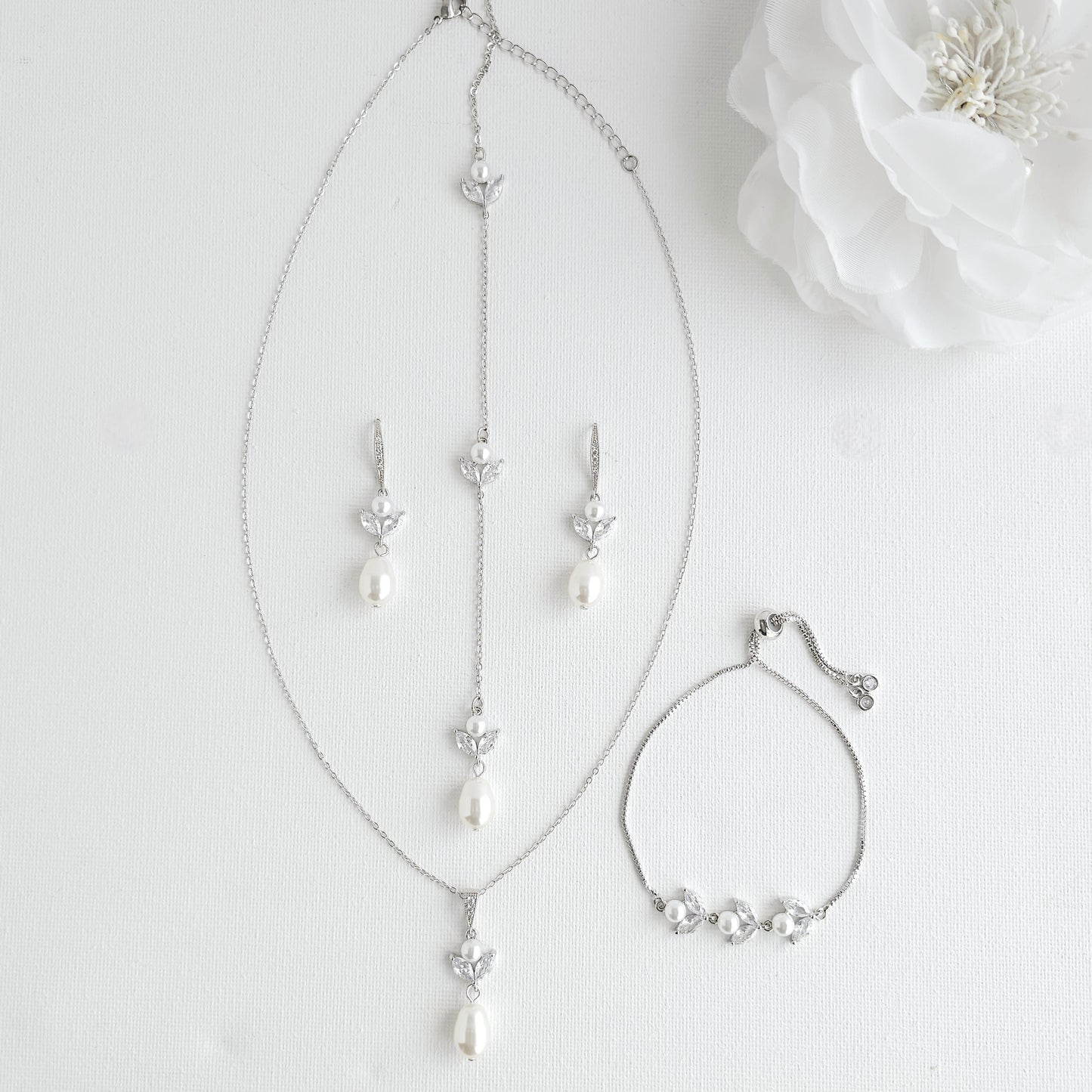 Simple Silver Jewelry Set-Leila