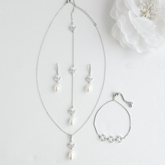 Simple Silver Jewelry Set-Leila