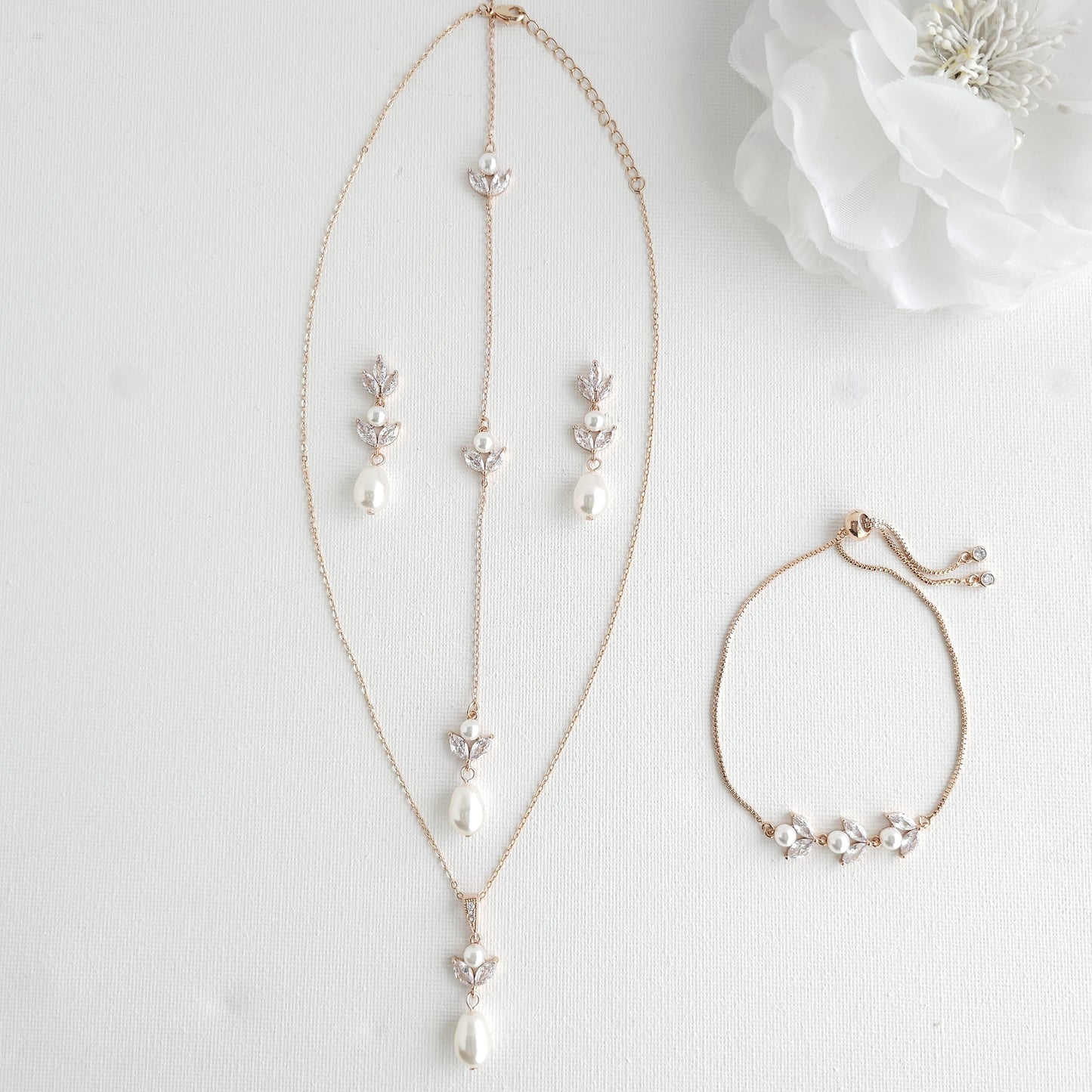 Simple Silver Jewelry Set-Leila