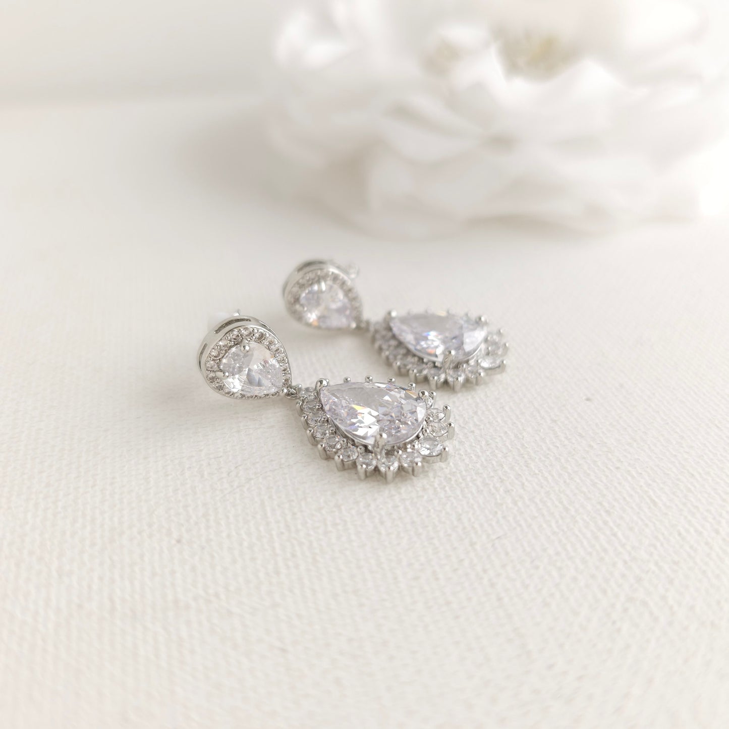 Boucles d'oreilles en forme de larme plaquées or pour les mariées et les femmes-Raya