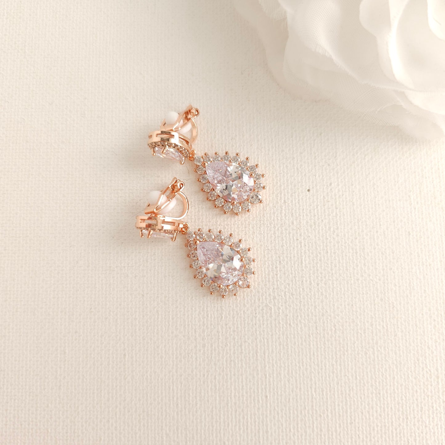 Boucles d'oreilles en forme de larme plaquées or pour les mariées et les femmes-Raya