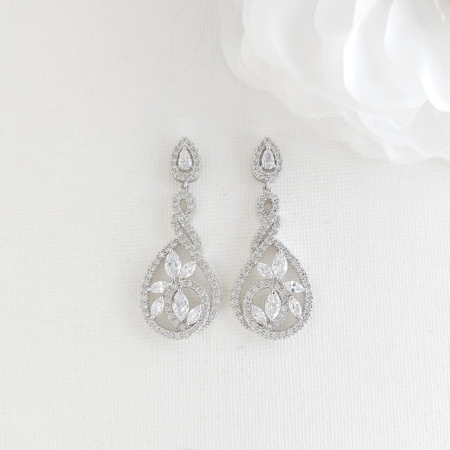Elegant Bridal Earrings for Weddings and Reception-Nova