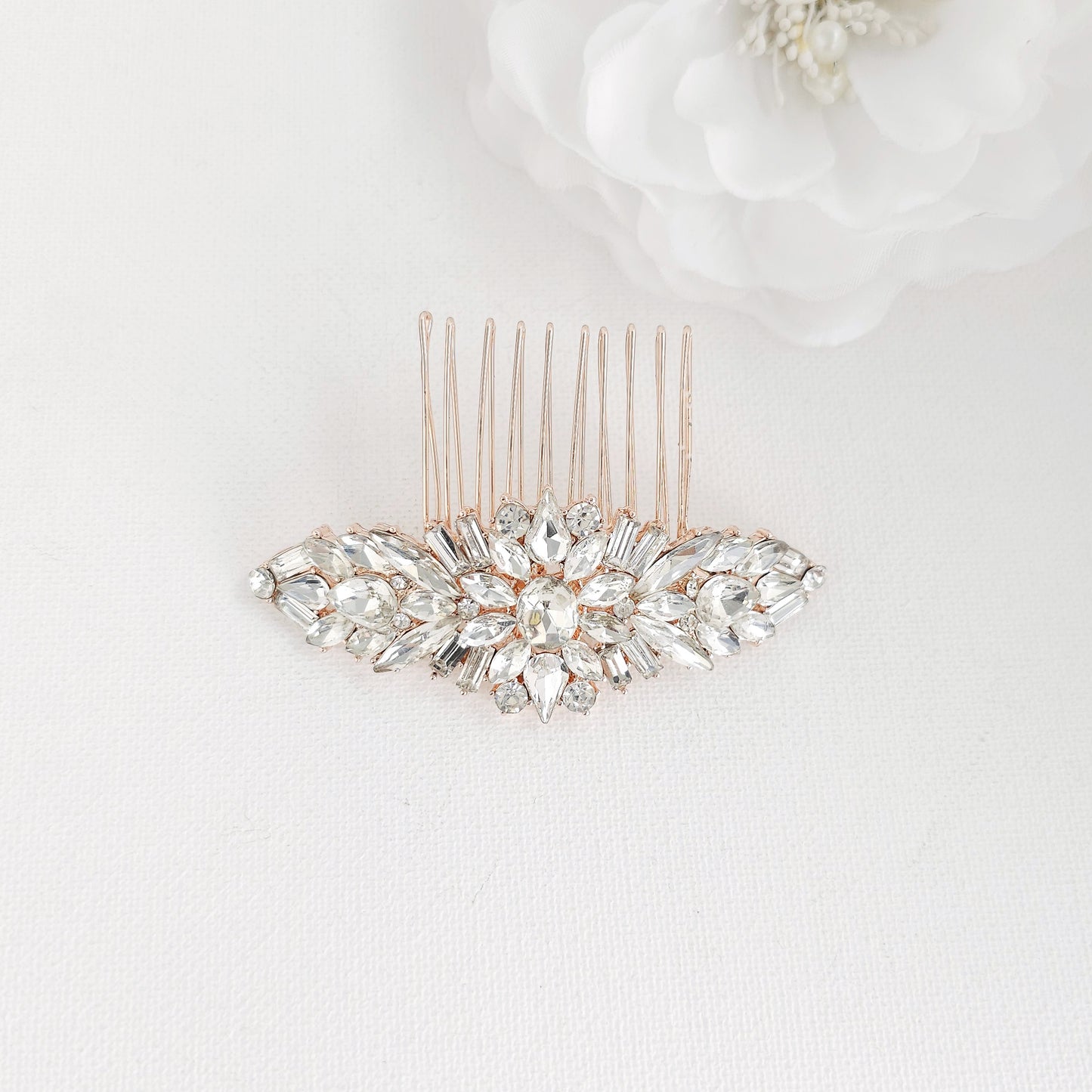 Gold Crystal Cluster Wedding Hair Comb for Modern & Classic Brides - Jolie