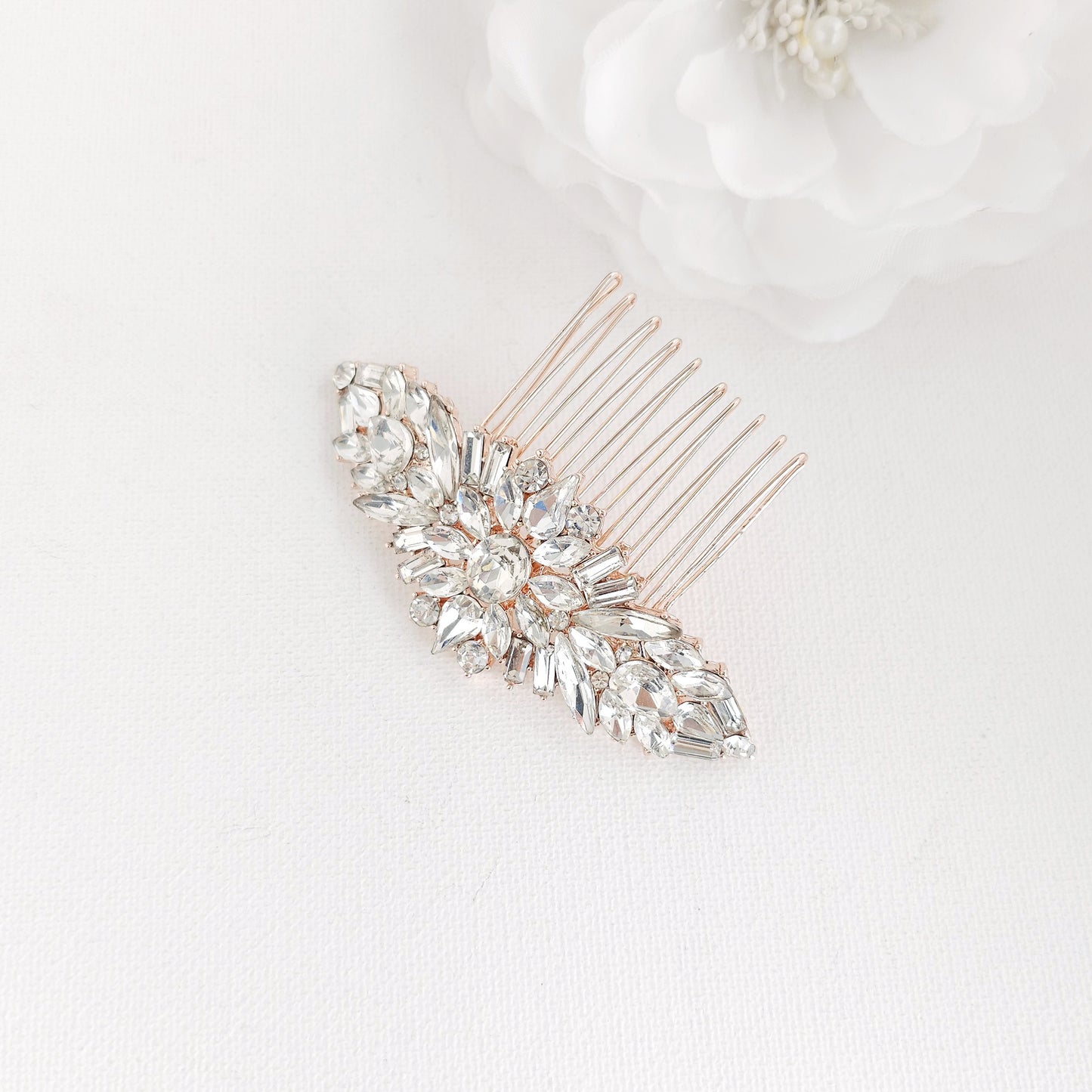 Gold Crystal Cluster Wedding Hair Comb for Modern & Classic Brides - Jolie