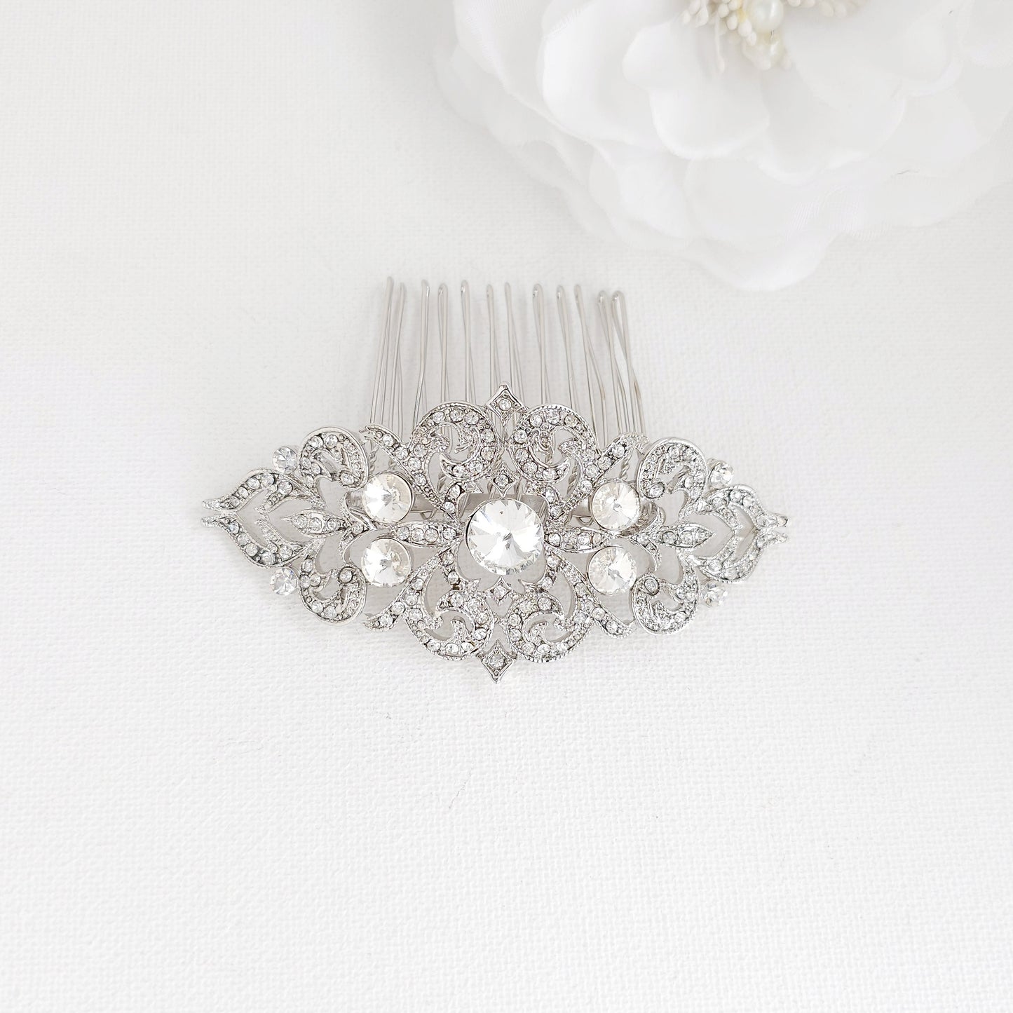 Gold Vintage Style Crystal Bridal Hair Comb- Jan