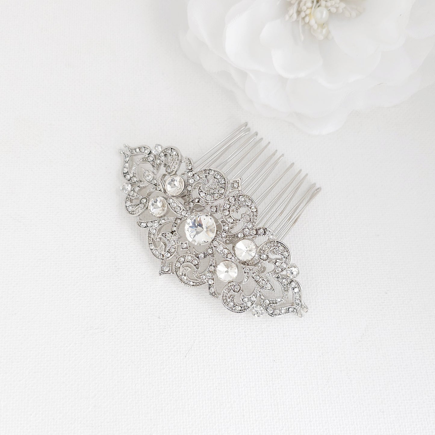 Gold Vintage Style Crystal Bridal Hair Comb- Jan