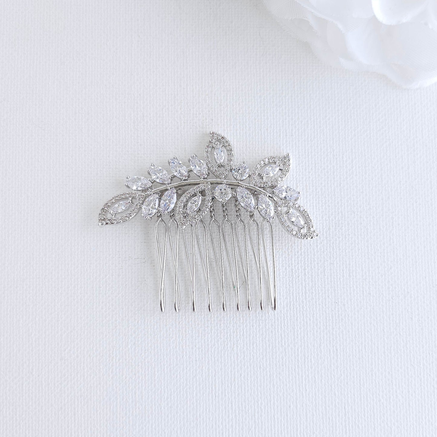 Rose Gold Leaf Hair Comb: Small Veil Hair Piece for Romantic Bridal Styling - Kerry