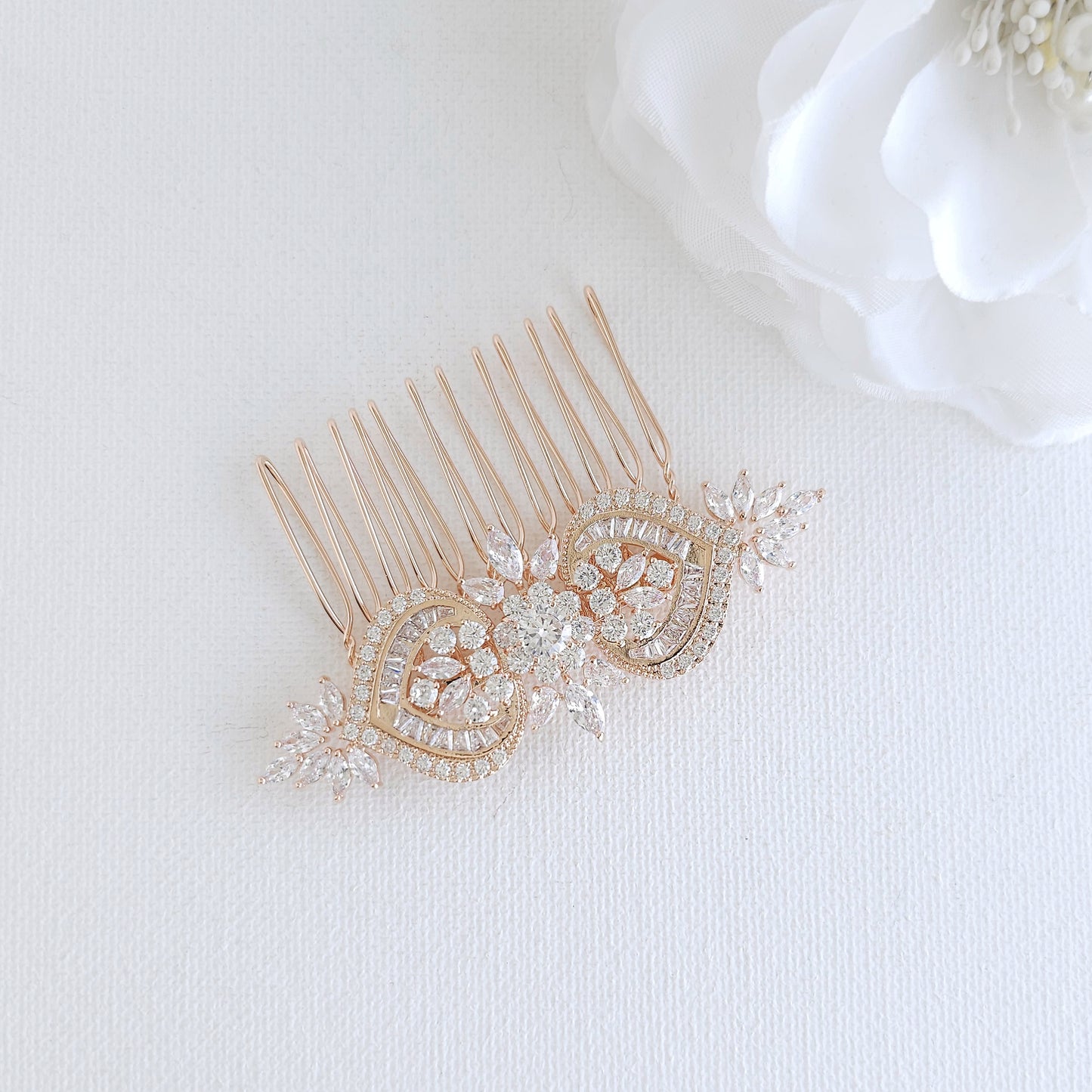 Gold Wedding Hair Comb - Rosa
