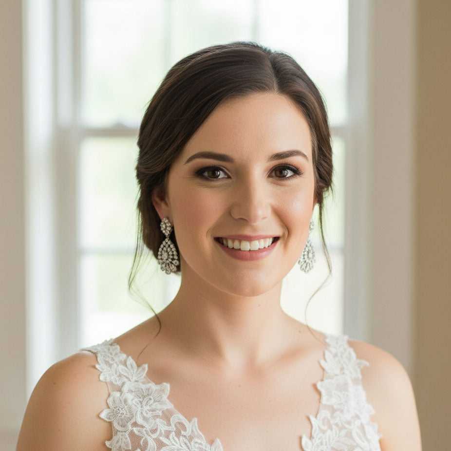 Statement Clip on Earrings for Weddings, Prom and Occasions-Sienna