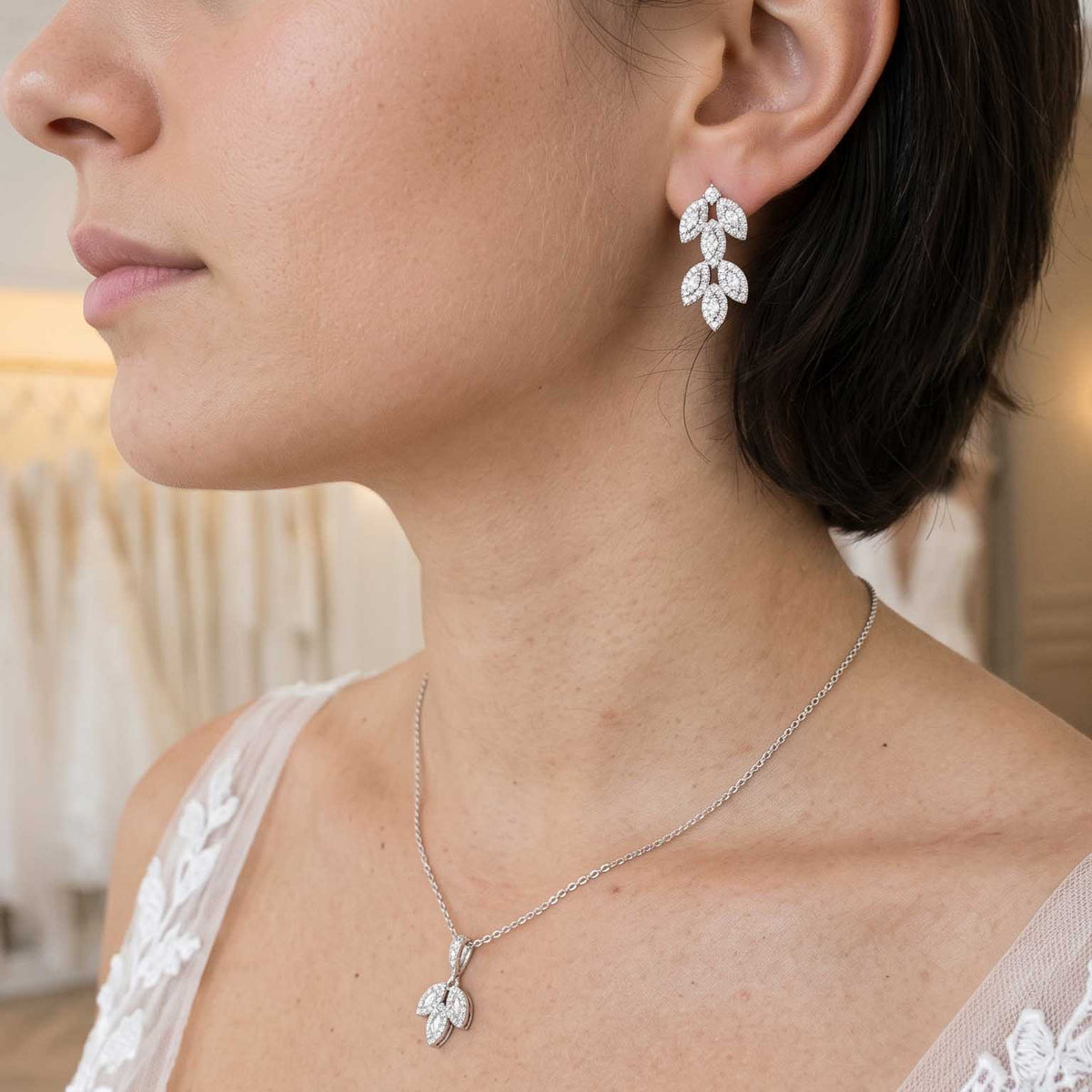 Rose Gold Leaf Earrings Studs- Abby