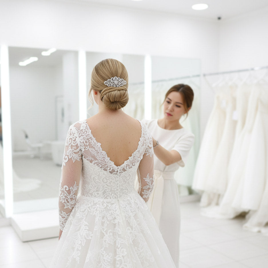 Floral Ribbon Crystal Hair Comb an Ornate Statement Bridal Hair Accessory- Abby