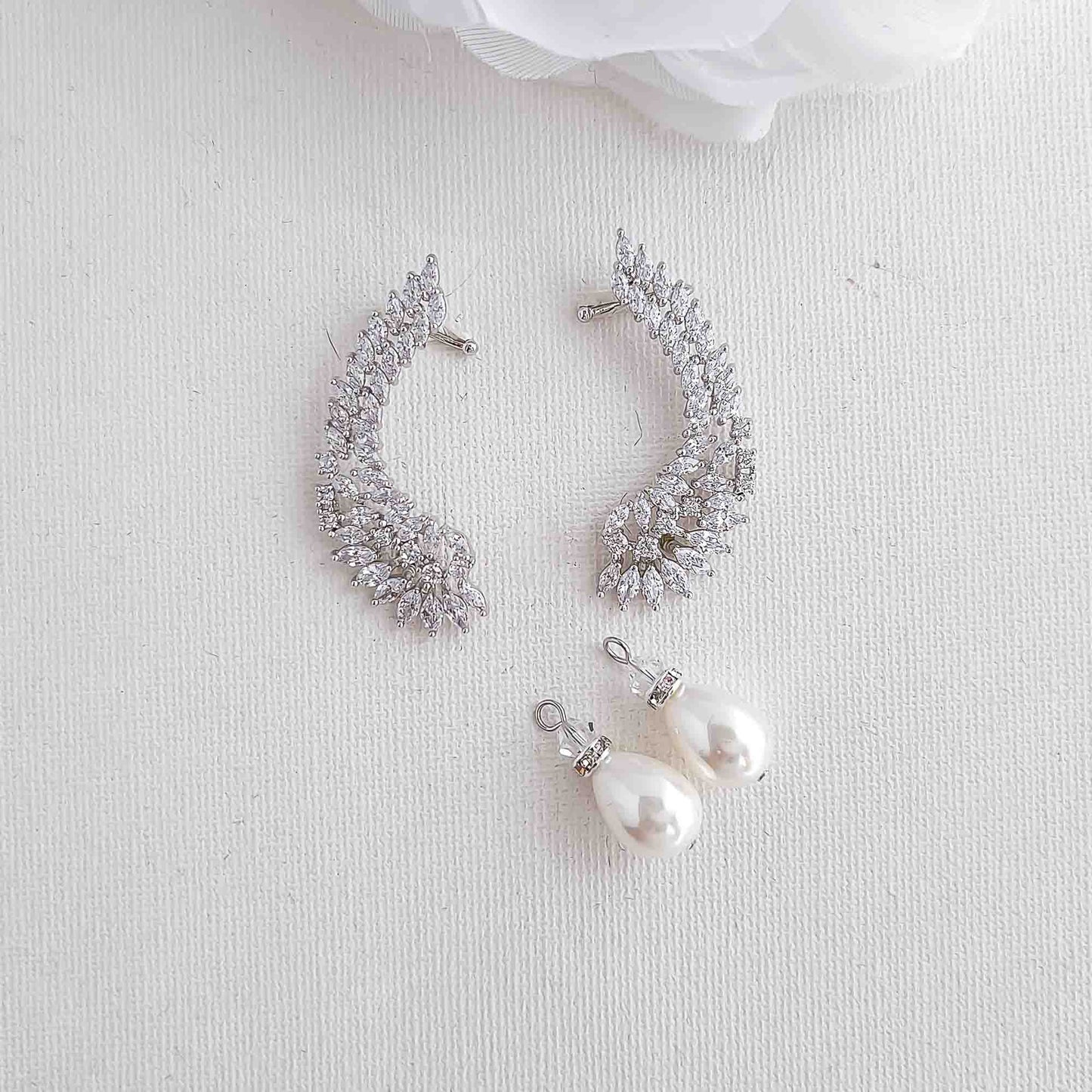 Ear Cuffs With or Without Pearl Drop-Adena