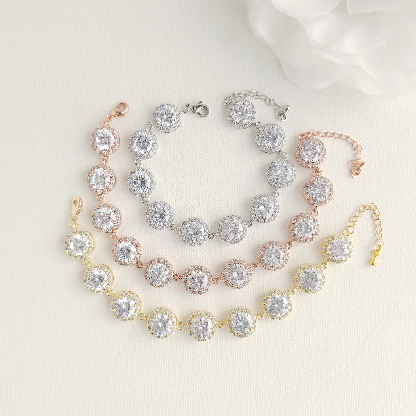 Rose Gold Bridal Bracelet | Modern Statement Design - Grace