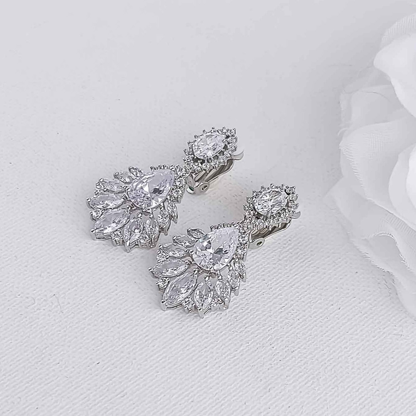 Clip On Earrings for Weddings Occasions Prom-Anna
