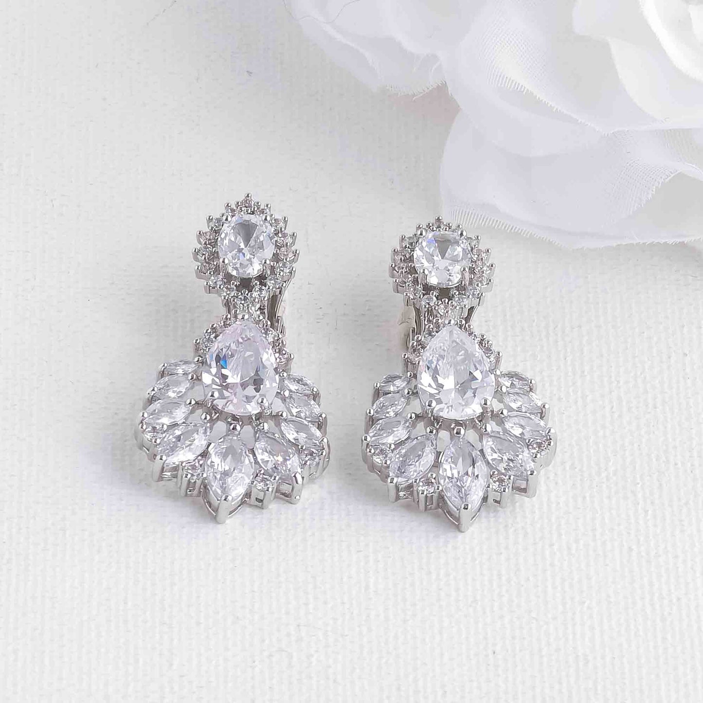 Clip On Earrings for Weddings Occasions Prom-Anna