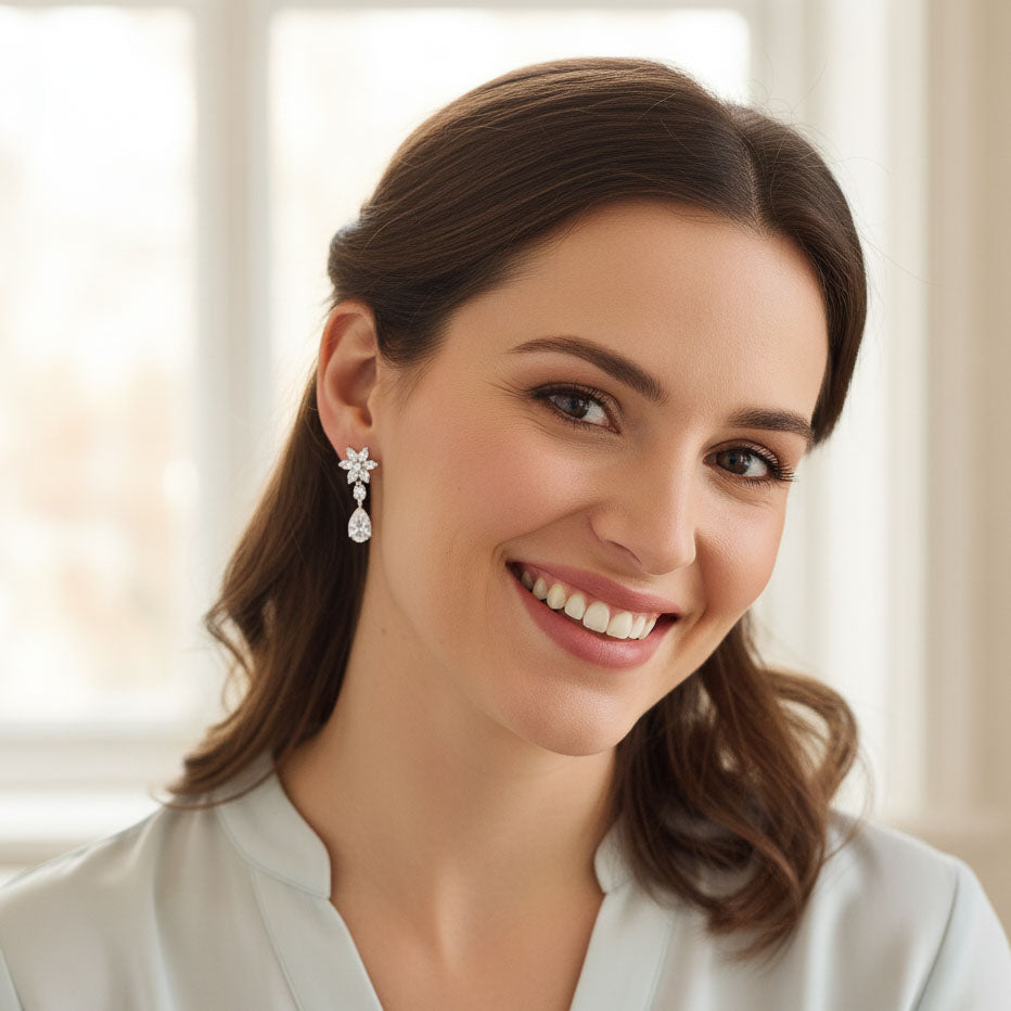 Flower Clip On Earrings-Bella