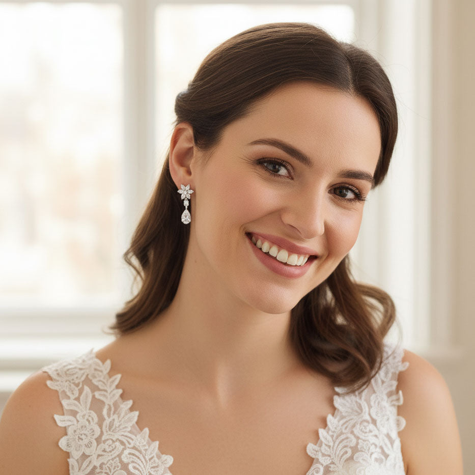 Flower Clip On Earrings-Bella