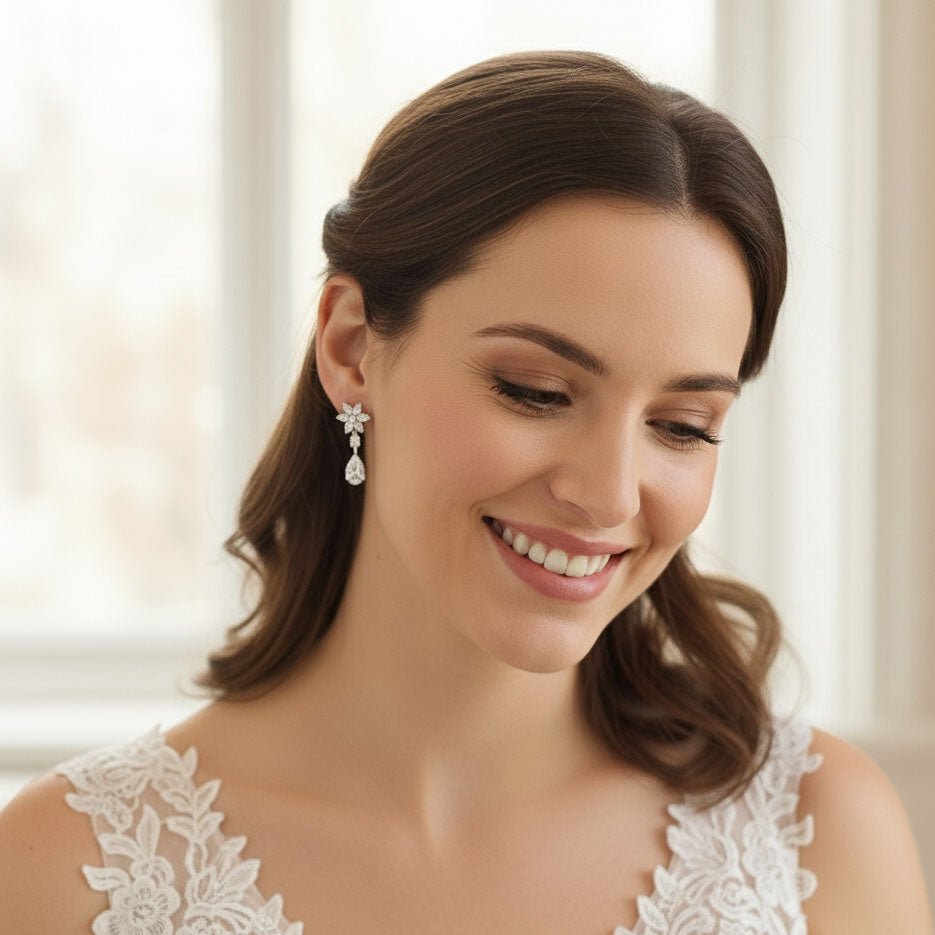 Flower Clip On Earrings-Bella