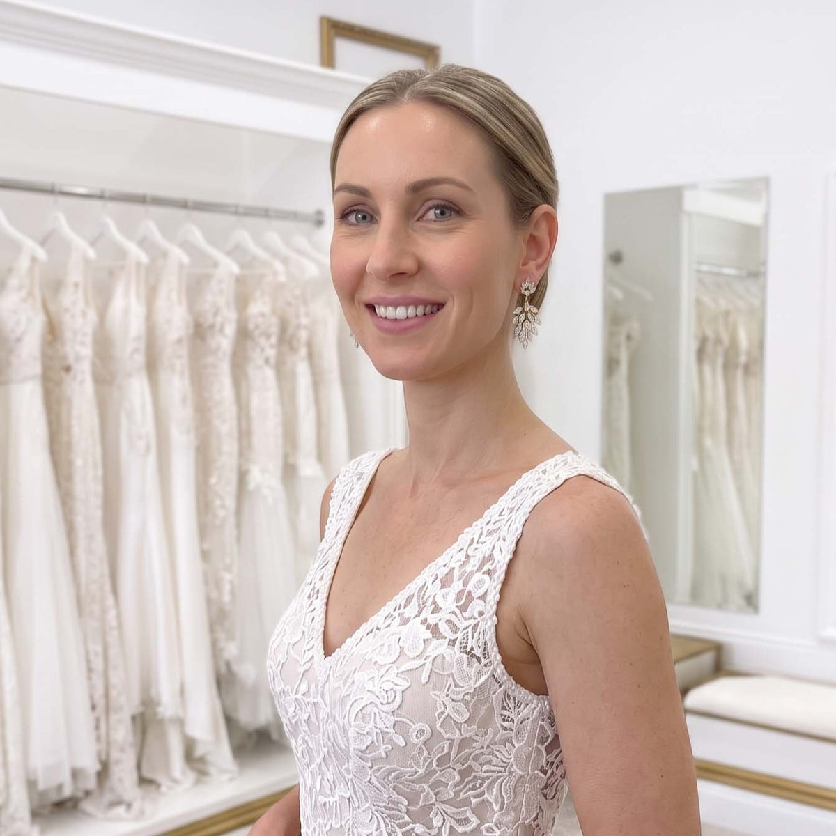 Silver Delicate Marquise Chandelier Earrings - Belle