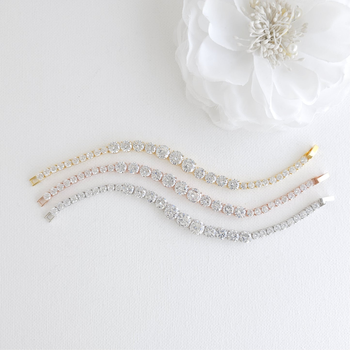 Yellow Gold Bracelet in Cubic Zirconia Nora