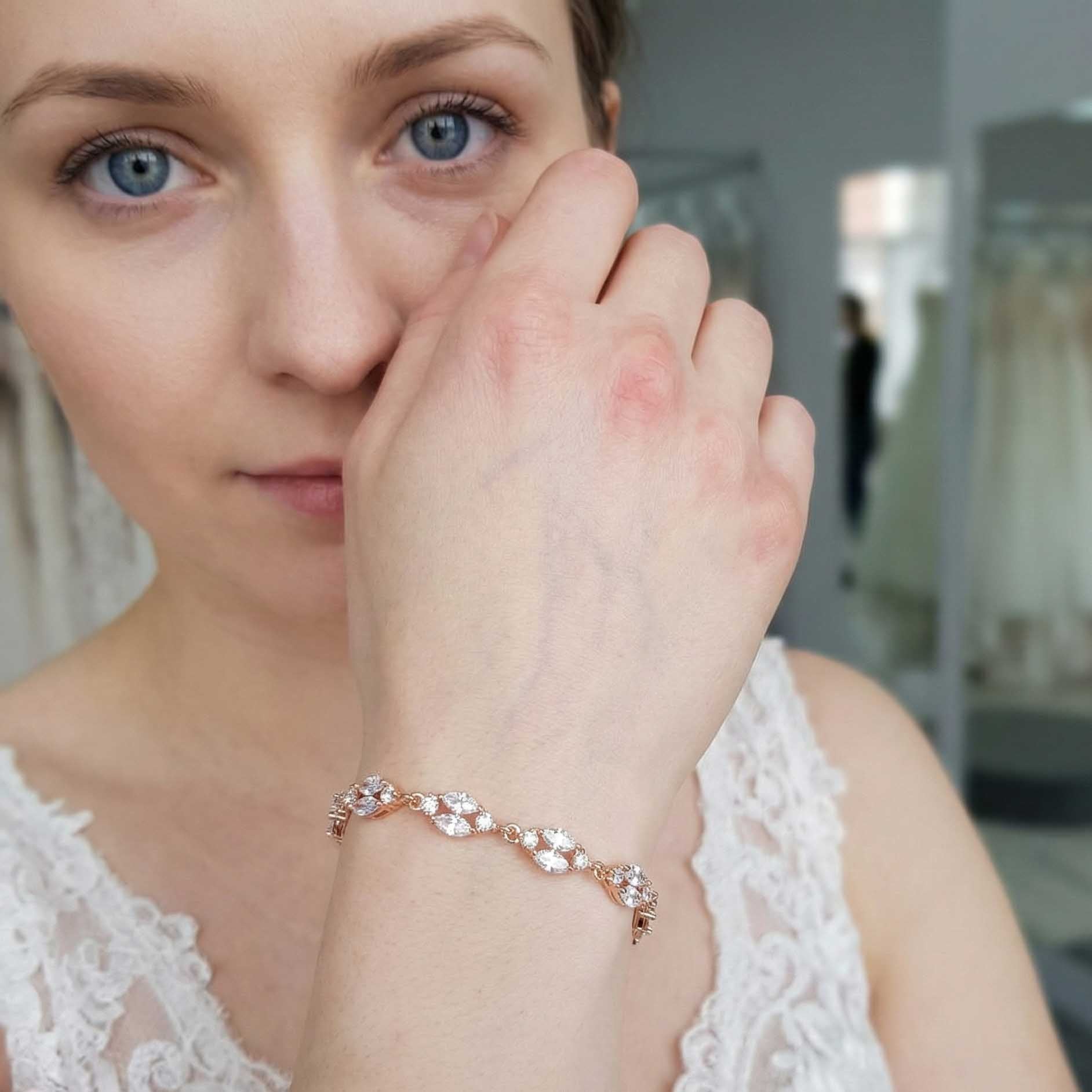 Rose Gold Back Jewelry Set|Wedding Back Necklace,Bracelet,Earrings Set PoetryDesigns Rose Gold Back Jewelry Set|Wedding Back Necklace,Bracelet,Earrings Set PoetryDesigns