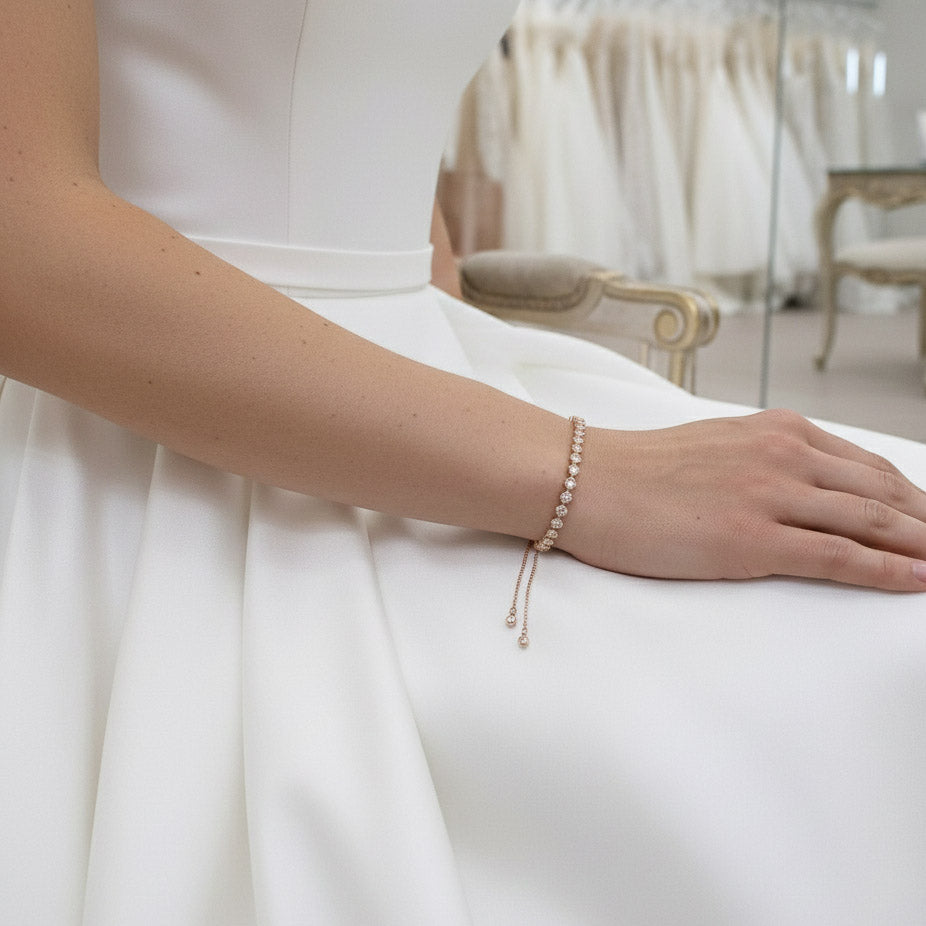 Ensemble de bijoux de mariage en or rose et perle - Lisa
