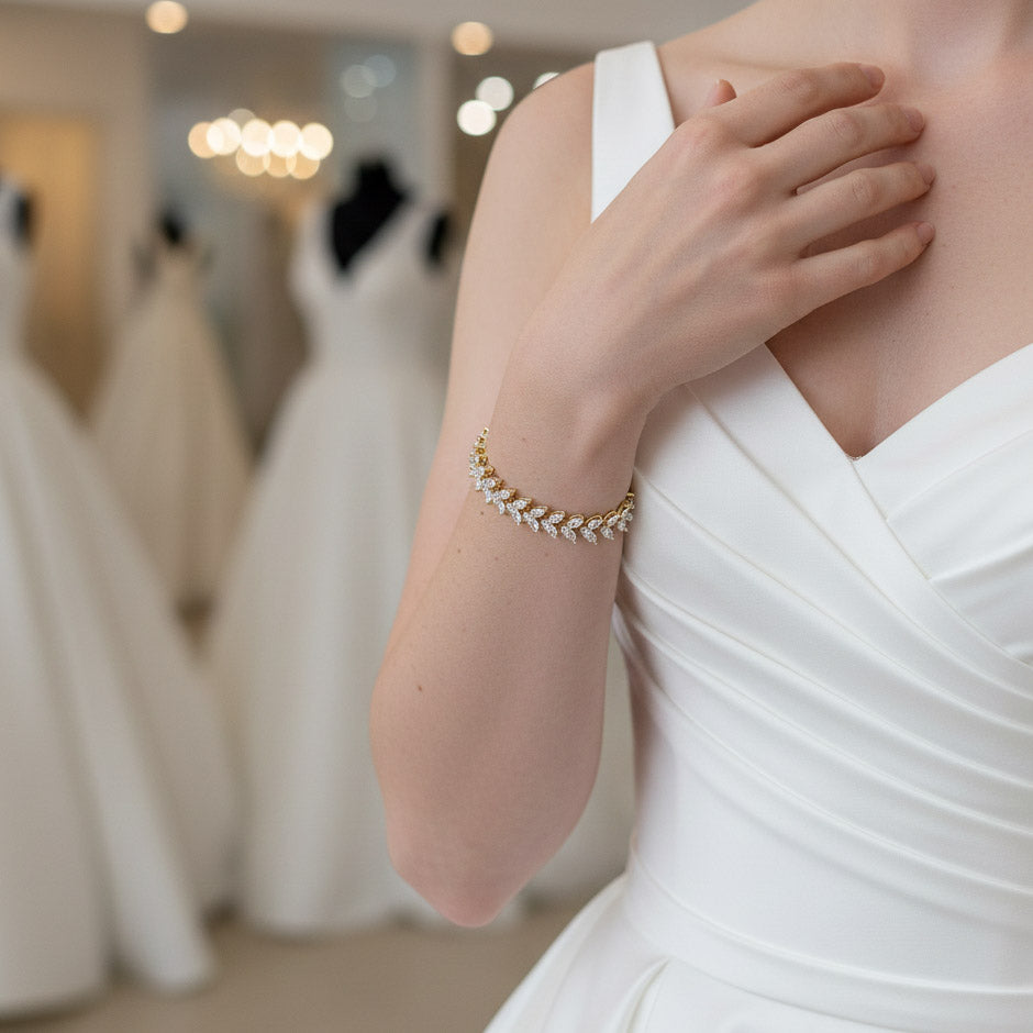 Rose Gold Bracelet for Wedding Formal Events-Katie