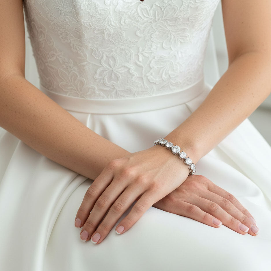 Silver Zirconia Bracelet- Nora