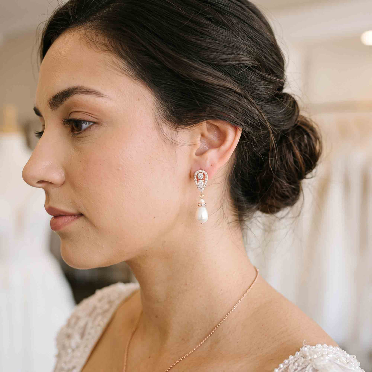 Classic Silver Pearl Drop Earrings for Weddings – Cera