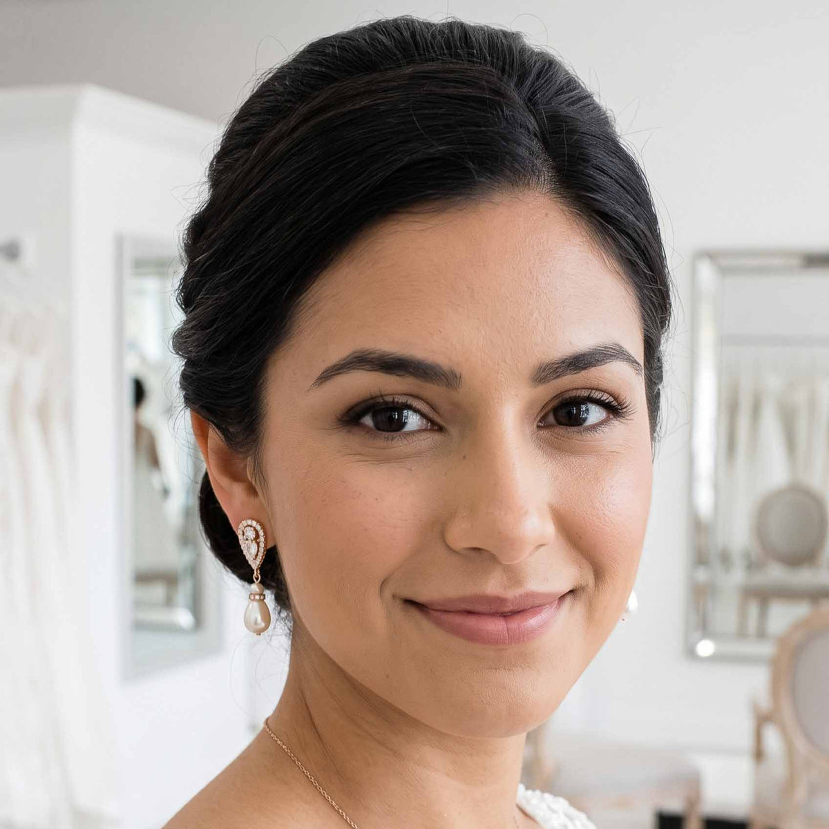 Classic Silver Pearl Drop Earrings for Weddings – Cera