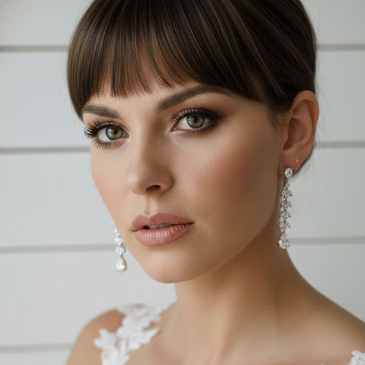 Marquise Crystal Bridal Earrings in Gold - Kira