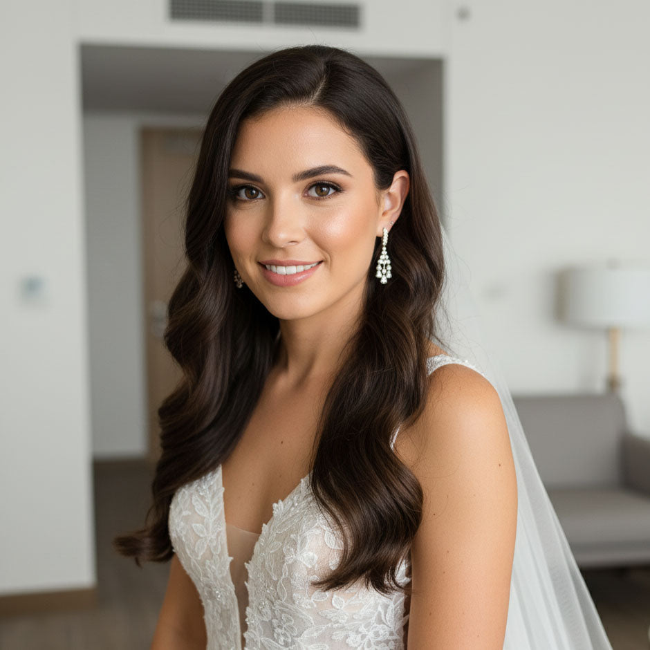 Small Dangle Chandelier Earrings | Petite Crystal Wedding & Guest Jewelry - Ciara