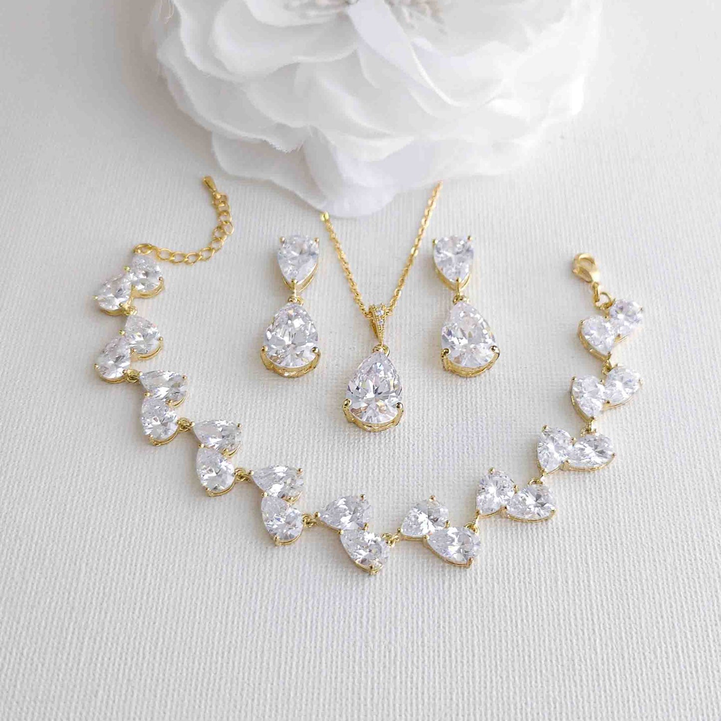 Cubic Zirconia Bridal Jewelry Set-Clara