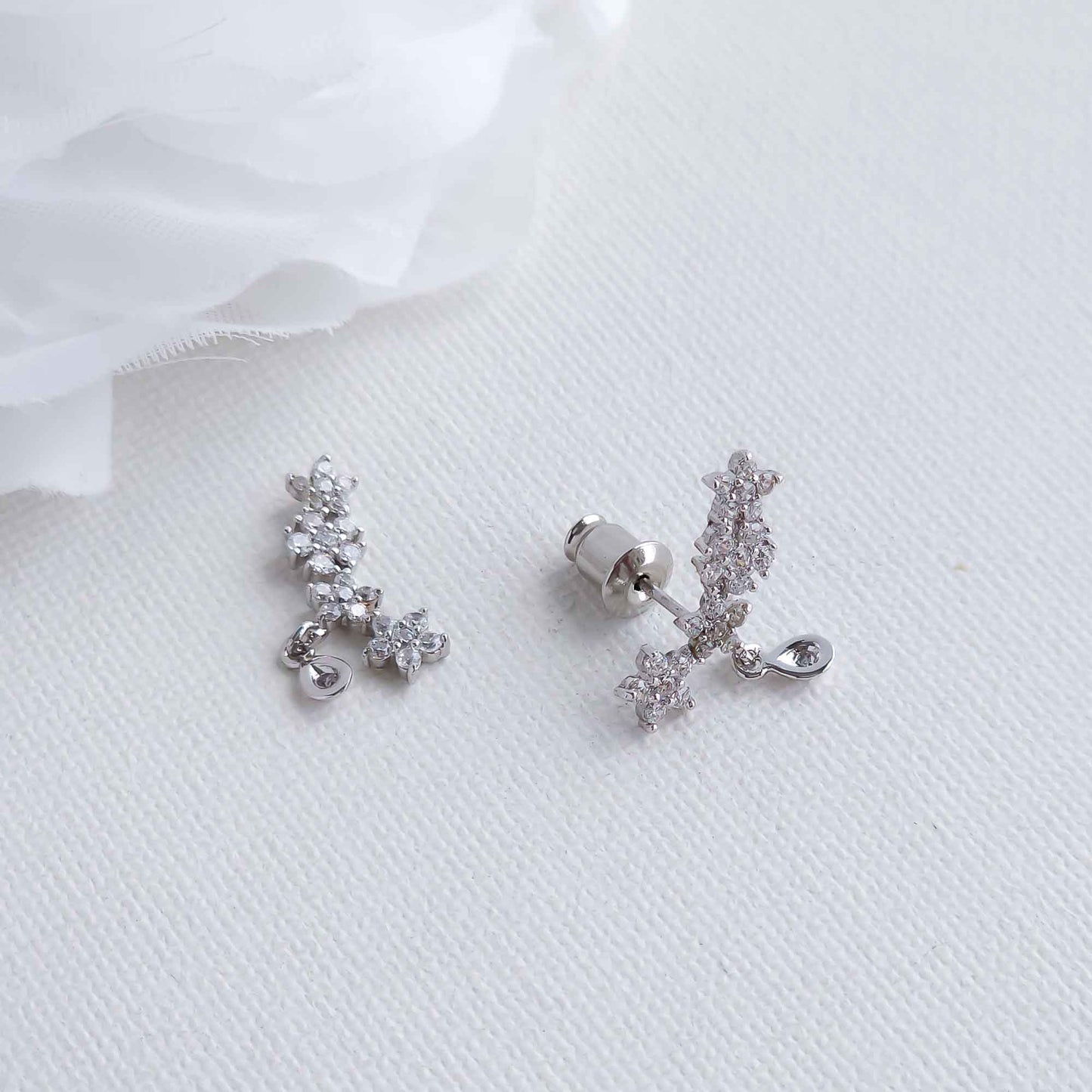 Dainty Floral Cluster Climber Earrings-Peyton