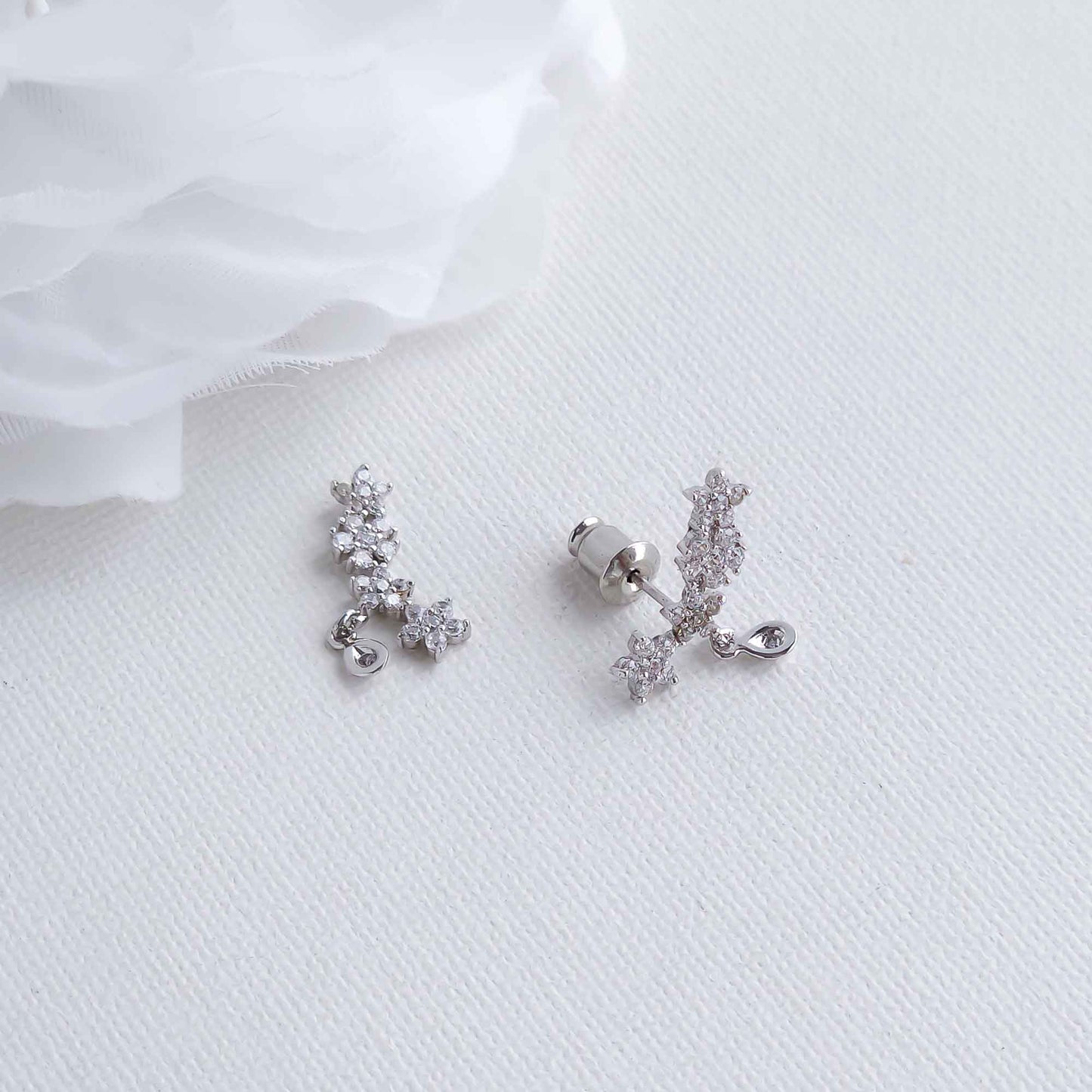 Dainty Floral Cluster Climber Earrings-Peyton