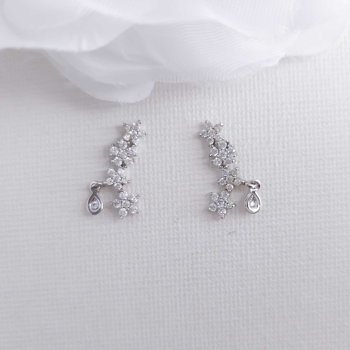 Dainty Floral Cluster Climber Earrings-Peyton