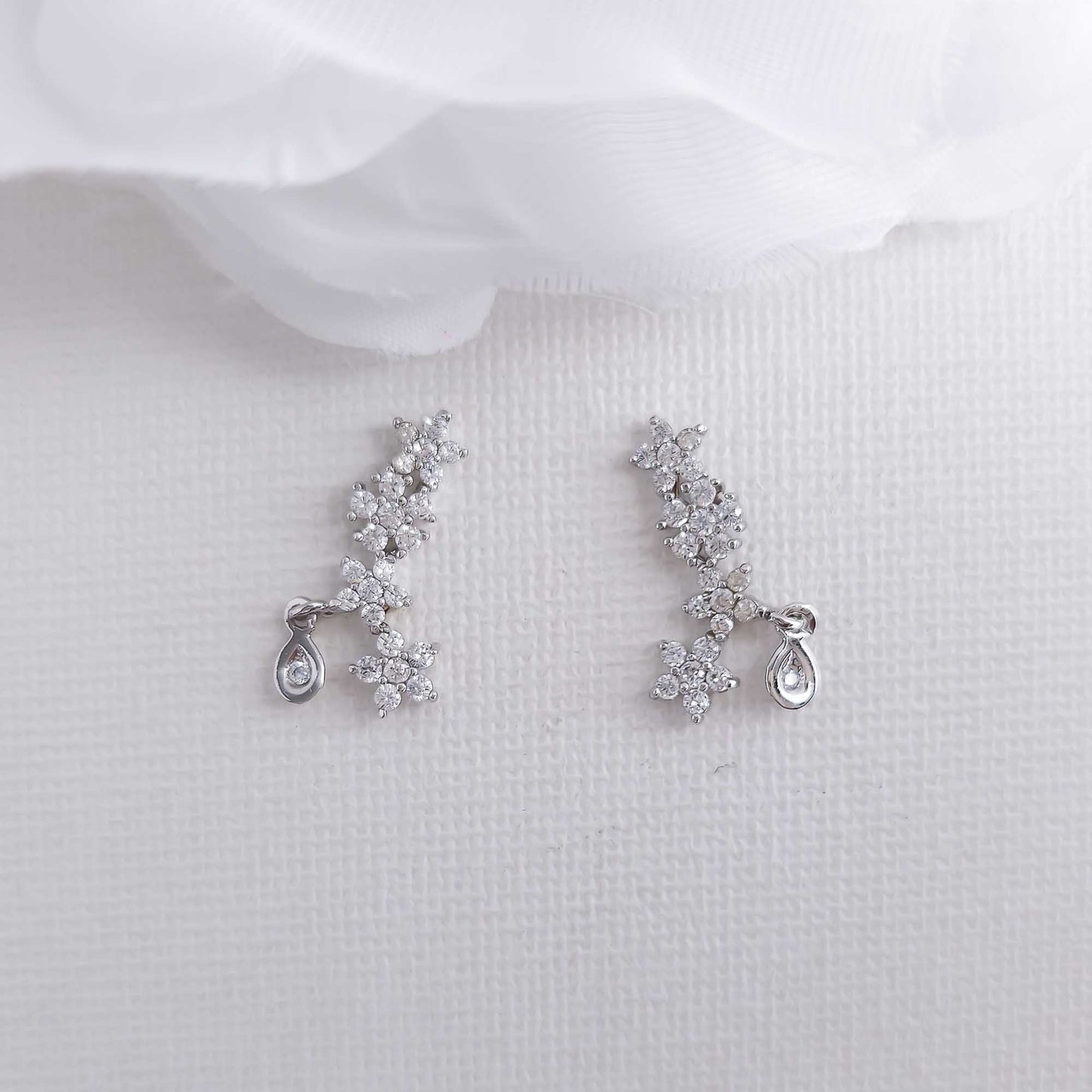 Dainty Floral Cluster Climber Earrings-Peyton