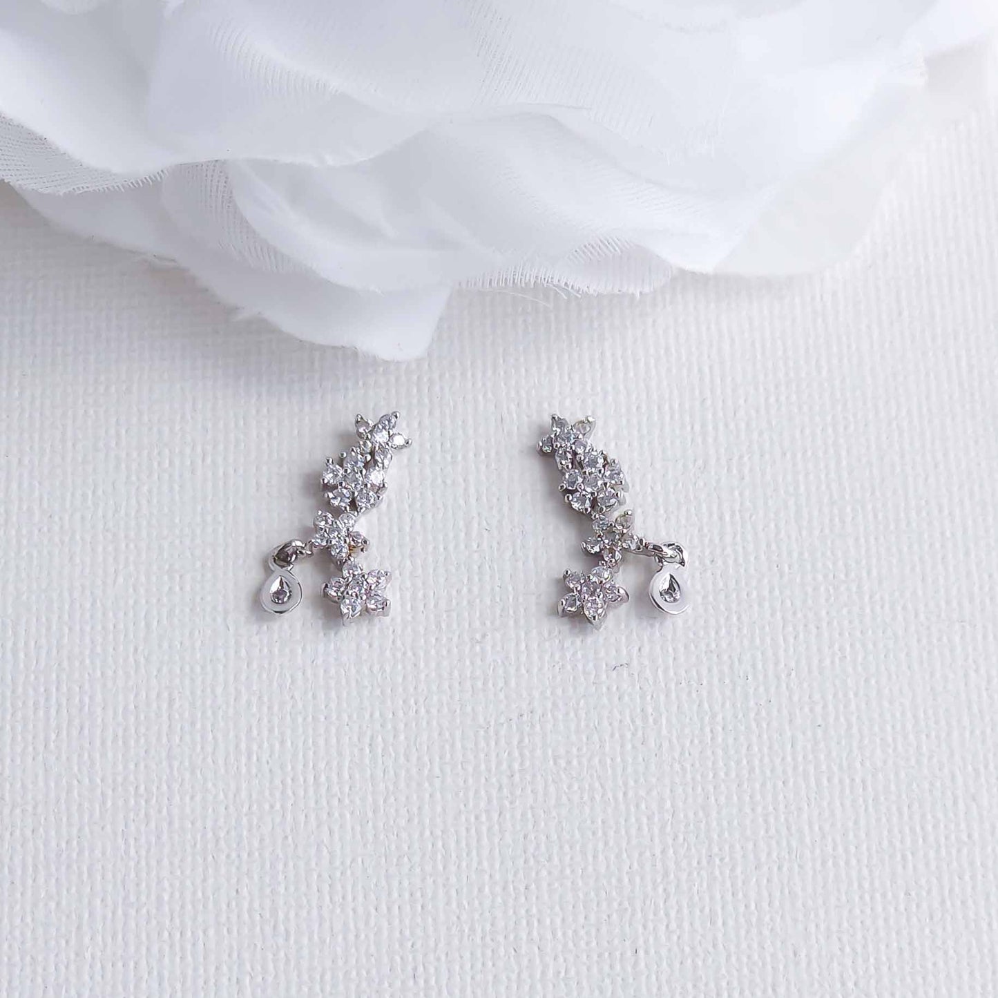 Dainty Floral Cluster Climber Earrings-Peyton