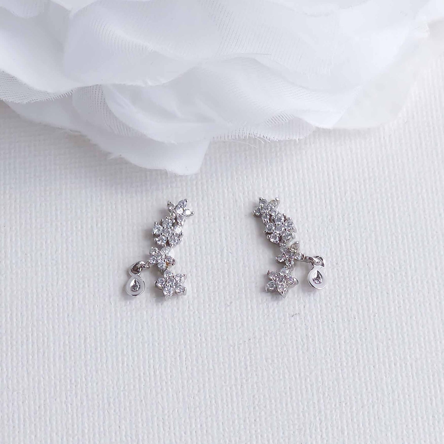 Dainty Floral Cluster Climber Earrings-Peyton