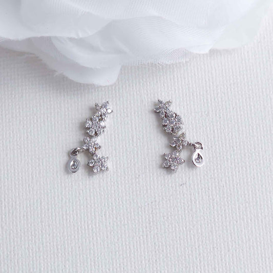 Dainty Floral Cluster Climber Earrings-Peyton