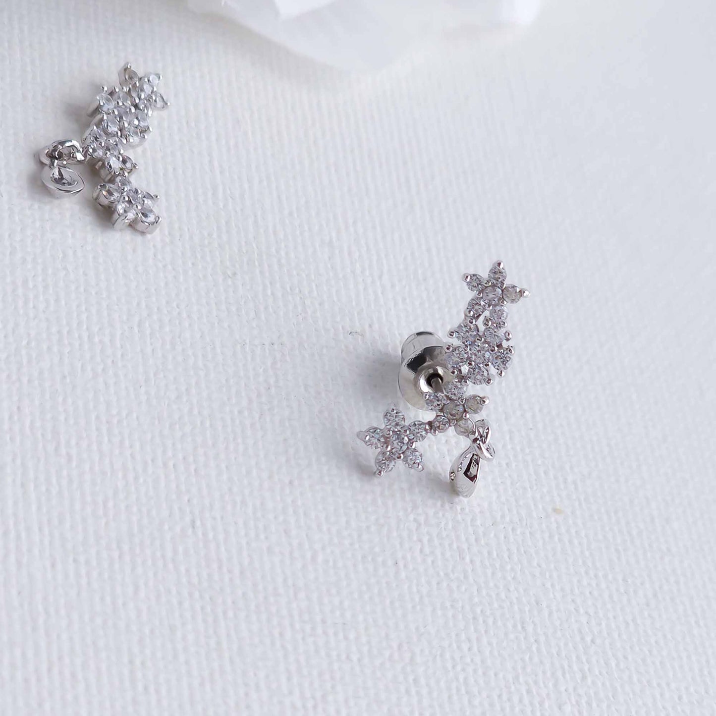 Dainty Floral Cluster Climber Earrings-Peyton