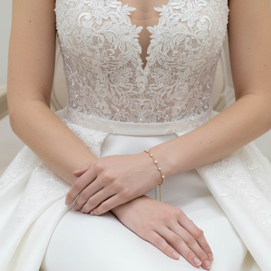 Delicate Wedding Bracelet in Rose Gold for Brides & Bridesmaids- Ginger