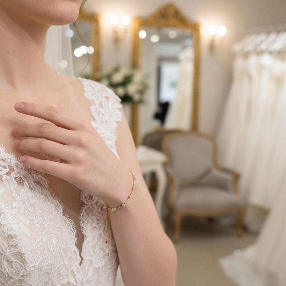 Delicate Wedding Bracelet in Rose Gold for Brides & Bridesmaids- Ginger