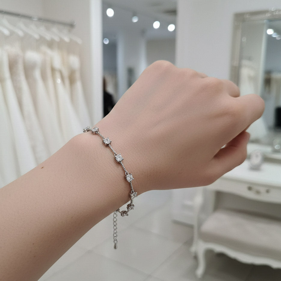 Minimalist Silver Bracelet for Brides-Ginger