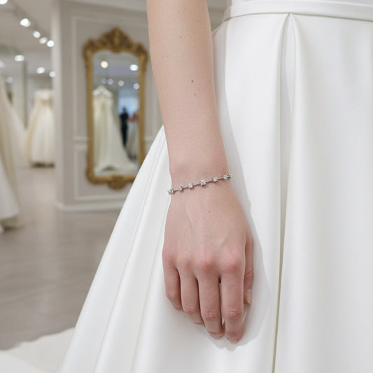 Minimalist Silver Bracelet for Brides-Ginger