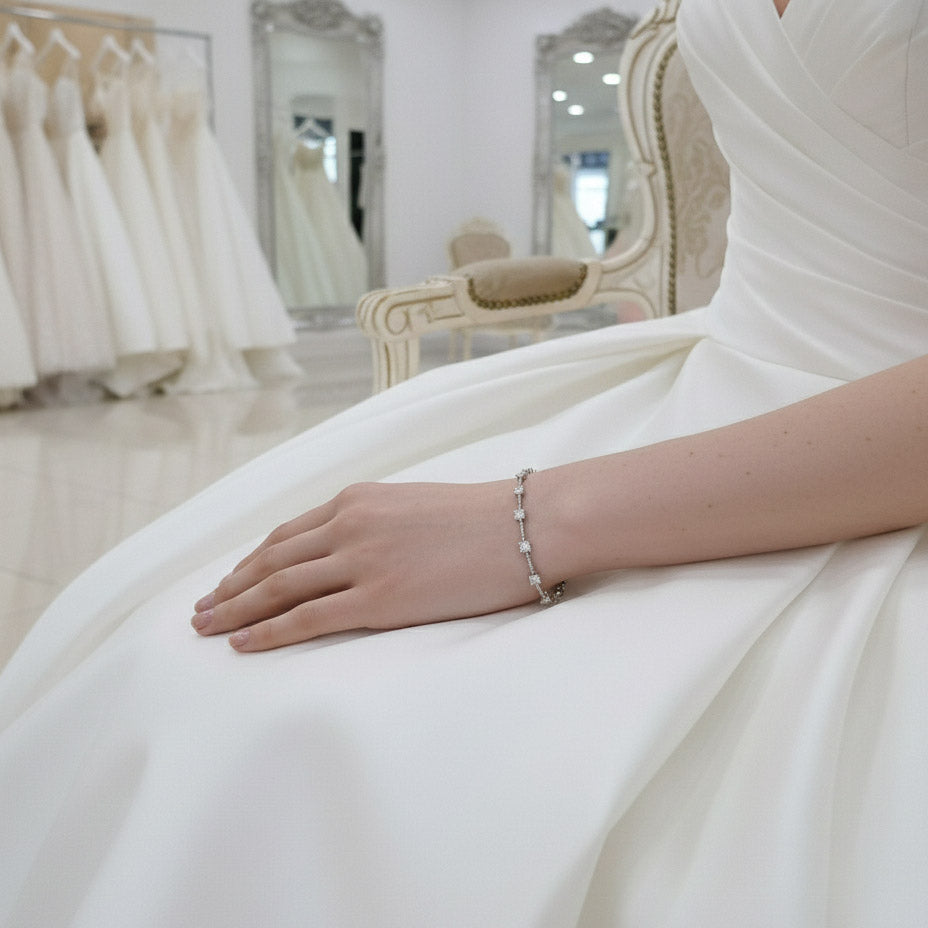 Minimalist Silver Bracelet for Brides-Ginger