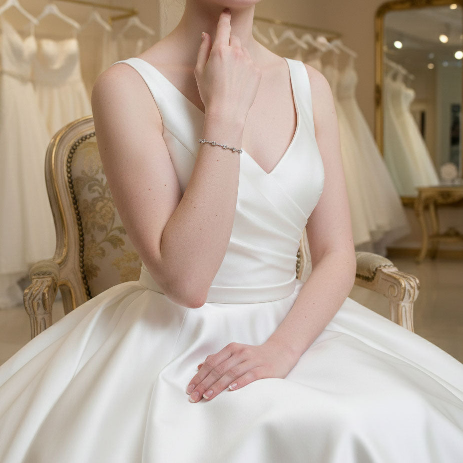 Minimalist Silver Bracelet for Brides-Ginger